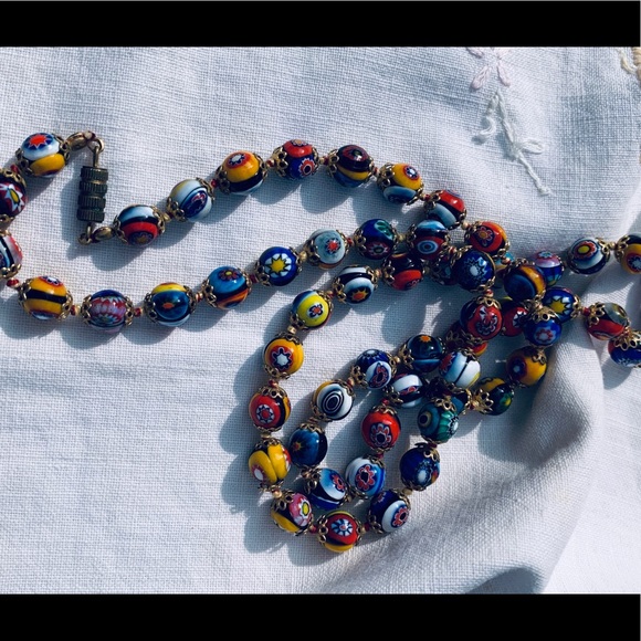Millefiori Jewelry - Vintage. Handmade Millifiori glass beads.